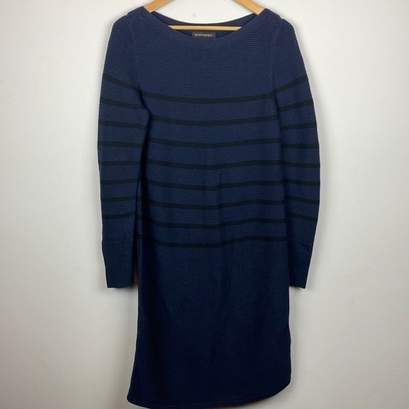 BANANA Republic • Long Sleeve Boat Neck Striped Sweater Dress - Picture 2 of 12